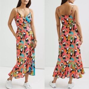 NWT Farm Rio Toucans Wrap Maxi Dress